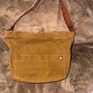 Fossil Tan Canvas Shoulder Bag